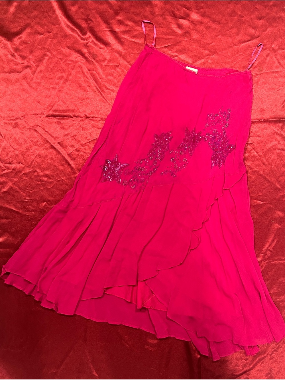 Y2K beaded sequined fairycore layered maxi skirt NWT
